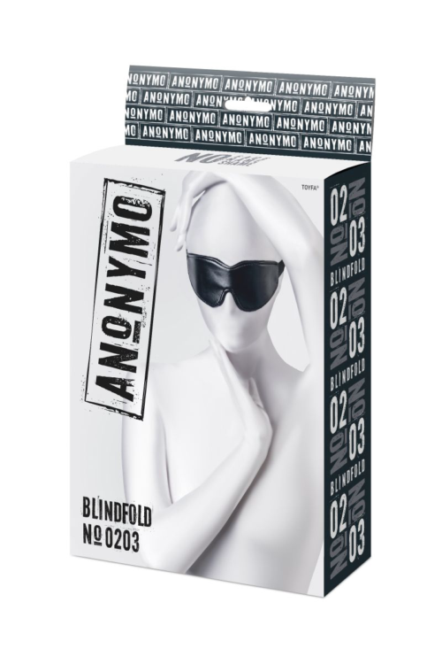 Черная маска Anonymo из искусственной кожи - 8