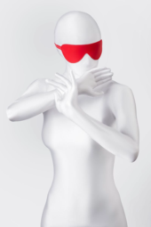 Красная маска Anonymo из искусственной кожи - 2