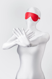 Красная маска Anonymo из искусственной кожи - 3