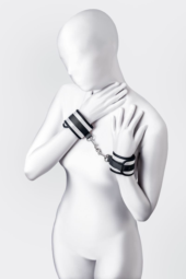 Серебристо-черные наручники Anonymo - 2