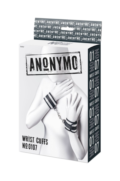 Серебристо-черные наручники Anonymo - 10