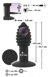 Черная анальная вибропробка Twist Butt Plug - 10,7 см. - 6