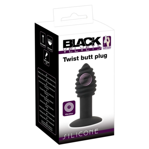Черная анальная вибропробка Twist Butt Plug - 10,7 см. - 1