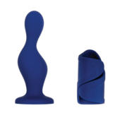 Мужской набор в синем цвете In s Out s: вибромастурбатор и анальный плаг - 0