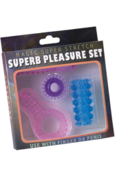 Набор из 4 разноцветных желейных насадок Super Pleasure Set - 0