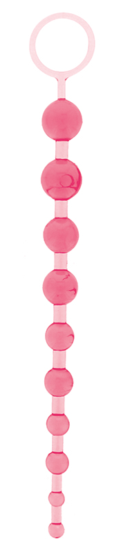 Розовая анальная цепочка - 26,7 см. - 0