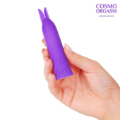 Фиолетовый вибростимулятор в форме зайчика - 10,5 см. - 5