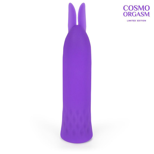 Фиолетовый вибростимулятор в форме зайчика - 10,5 см. - 0