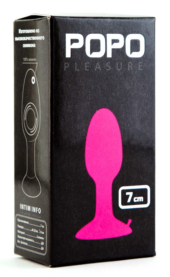 Розовая анальная втулка POPO Pleasure со стальным шариком внутри - 7 см. - 0