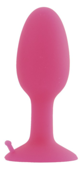 Розовая анальная втулка POPO Pleasure со стальным шариком внутри - 7 см. - 1