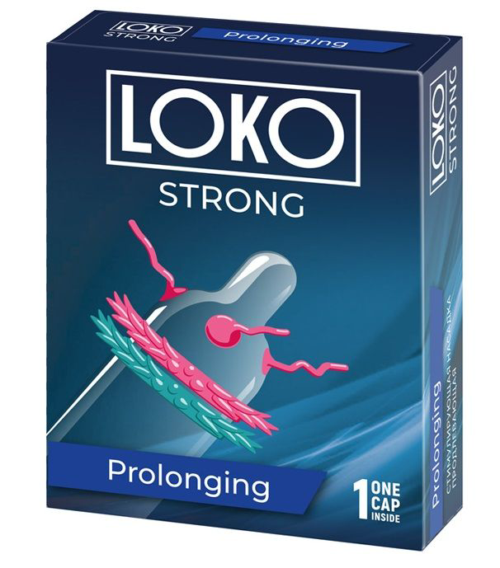 Стимулирующая насадка на пенис LOKO STRONG с продлевающим эффектом - 0