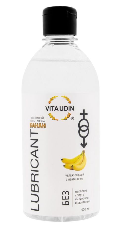 Интимный гель-смазка на водной основе VITA UDIN с ароматом банана - 500 мл. - 0