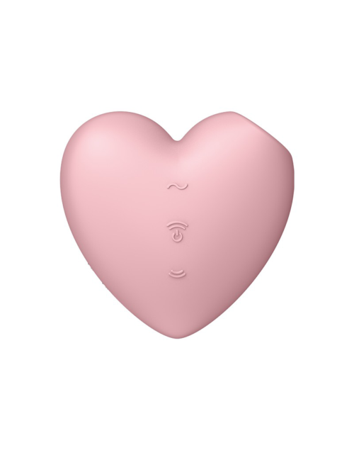 Розовый вибромассажер Cutie Heart с вакуум-волновой стимуляцией - 3