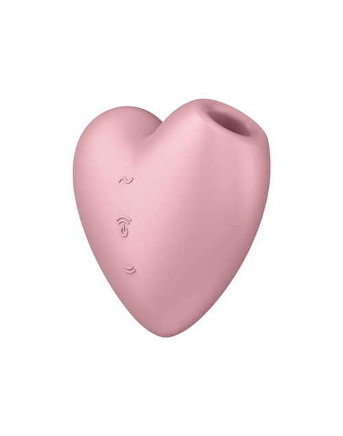 Розовый вибромассажер Cutie Heart с вакуум-волновой стимуляцией - 4
