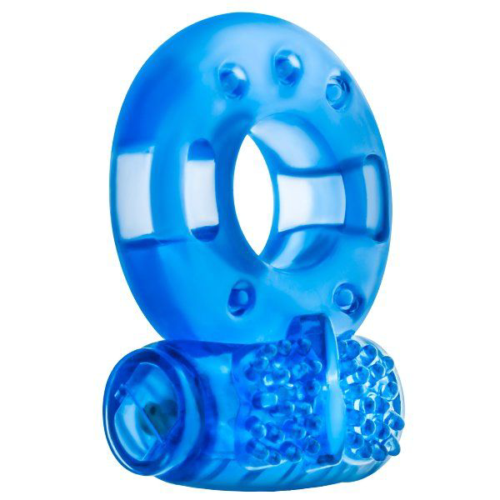 Голубое эрекционное виброкольцо Reusable Cock Ring - 2