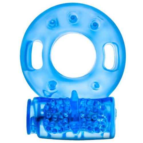 Голубое эрекционное виброкольцо Reusable Cock Ring - 0
