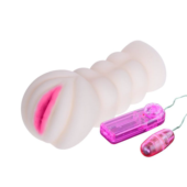 Мастурбатор-вагина с вибрацией и выносным пультом управления - 0