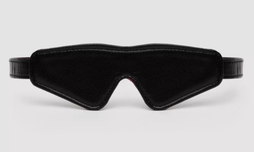 Двусторонняя красно-черная маска на глаза Reversible Faux Leather Blindfold - 1