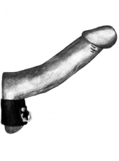 Черный бандаж на пенис и мошонку с D-образным кольцом - 2