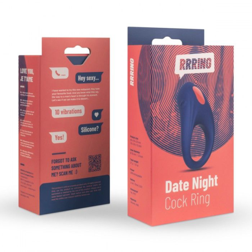 Синее эрекционное кольцо RRRING Date Night Cock Ring - 4