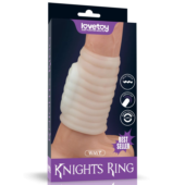 Белая вибронасадка на пенис Knights Ring с ребрышками - 3