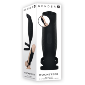 Черная поддерживающая сбруя на пенис Rocketeer - 5