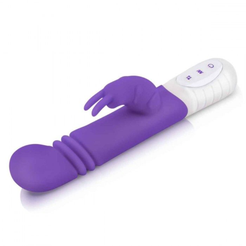 Фиолетовый массажер для G-точки Slim Shaft thrusting G-spot Rabbit - 23 см. - 0