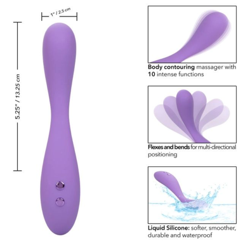 Фиолетовый ультрагибкий вибромассажер Demi - 2
