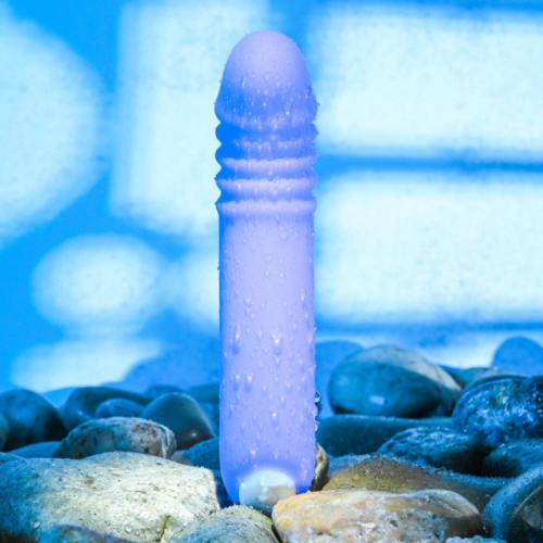 Фиолетовый светящийся G-стимулятор The G-Rave - 15,1 см. - 5