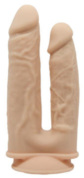 Телесный анально-вагинальный фаллоимитатор Model 1 - 0