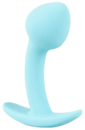 Голубая анальная втулка Mini Butt Plug - 7,1 см. - 3