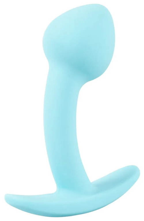 Голубая анальная втулка Mini Butt Plug - 7,1 см. - 2