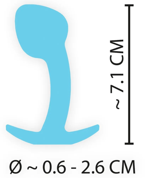 Голубая анальная втулка Mini Butt Plug - 7,1 см. - 8