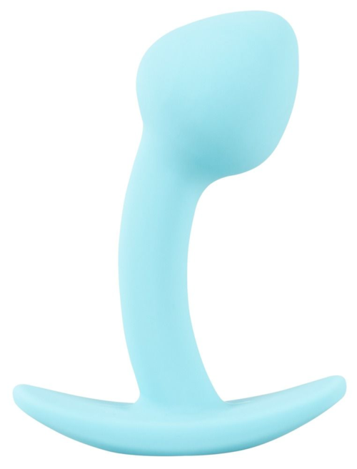 Голубая анальная втулка Mini Butt Plug - 7,1 см. - 0