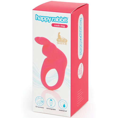 Розовое эрекционное виброкольцо Happy Rabbit Rechargeable Rabbit Cock Ring - 1