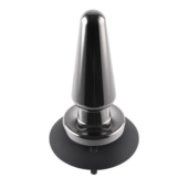 Черная анальная вибропробка Advanced Metal Plug - 13,8 см. - 1