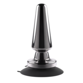 Черная анальная вибропробка Advanced Metal Plug - 13,8 см. - 0