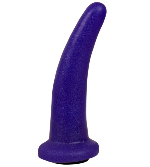 Фиолетовая гладкая изогнутая насадка-плаг - 13,3 см. - 0