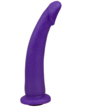 Фиолетовая гладкая изогнутая насадка-плаг - 20 см. - 0