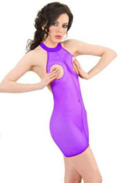 Обтягивающее мини-платье с вырезами на груди - 0