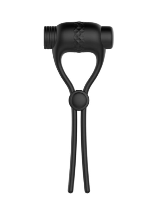 Черное перезаряжаемое эрекционное вибролассо №01 Vibrating Cock Ring - 0