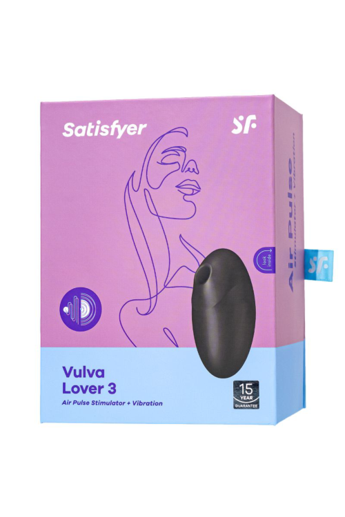 Черный вакуум-волновой стимулятор с вибрацией Vulva Lover 3 - 5