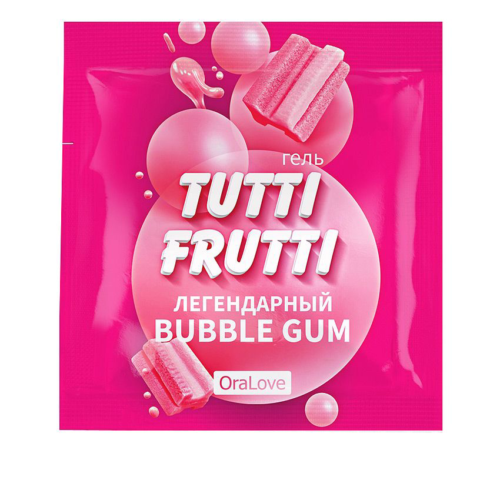 Пробник гель-смазки Tutti-frutti со вкусом бабл-гам - 4 гр. - 0