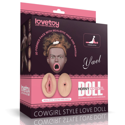 Темнокожая секс-кукла с реалистичными вставками Cowgirl Style Love Doll - 0
