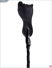 Витой короткий стек с кожаным наконечником в форме ступни - 70 см. - 2