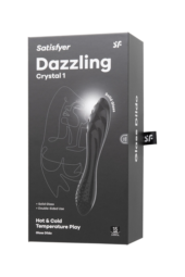Черный двусторонний фаллоимитатор Dazzling Crystal 1 - 18,5 см. - 9