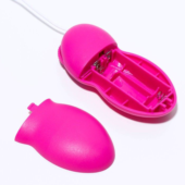 Ярко-розовое виброяйцо с выносным проводным пультом - 1