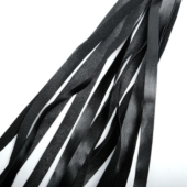 Черная плеть из эко-кожи с витой ручкой - 55 см. - 2