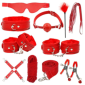 Красный БДСМ-набор «Оки-Чпоки» из 11 предметов - 0