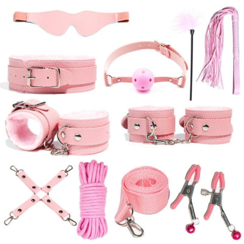 Розовый БДСМ-набор «Оки-Чпоки» из 11 предметов - 0